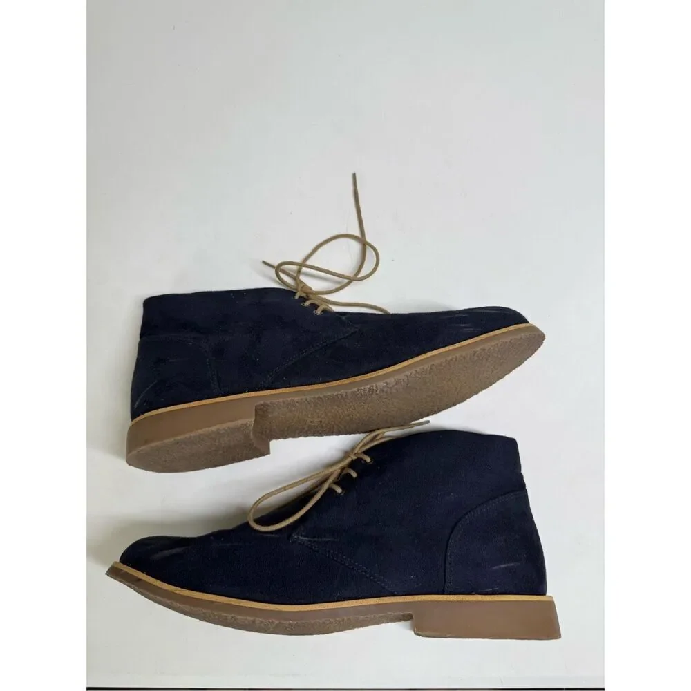 H&M Faux Suede Men’s Navy Blue Chukka Boots Size 10,5 See Description